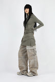 Fringe sand cargo denim