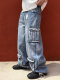 Multi Cargo Pocket Unique Denim
