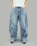 Unbalanced Balloon Denim Pants