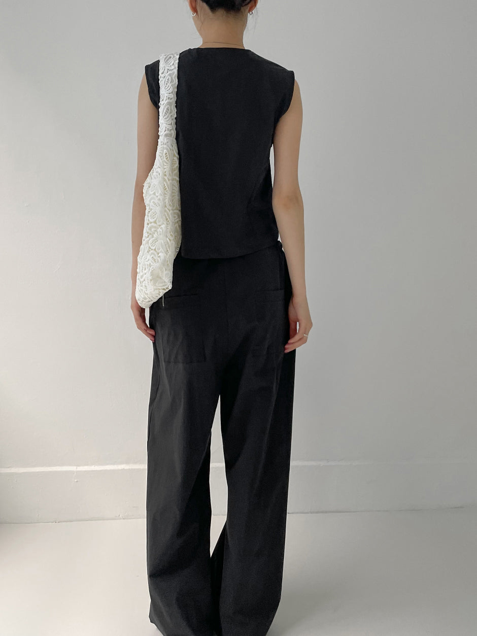 【INCHANT ME】Luev Strap Nylon Wide Pants INCHANT ME(インチャントミー) - ルエブストラップナイロン