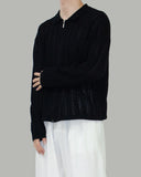 Cass see-through knit zip-up