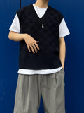 Checker Pattern Knit Vest