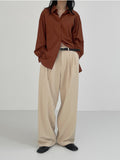 [unisex] Leel Two Tuck Banding Wide Slacks