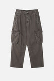 Vintage washed dyeing cargo wide pants