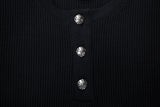 Chrome Henley Neck Long Sleeve
