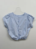Banding Crop Short Sleeve Blouse