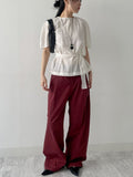 121 One Tuck Cotton Wide Pants