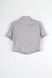 Silver cropped shirt