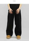 Aura one-tuck cotton brushed wide pants