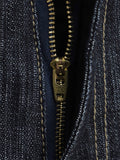 Indigo embossed denim pants
