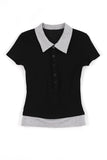 Heli color matching collar short sleeve tee
