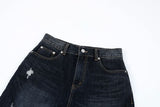 Damage Crop Bermuda Denim
