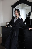 Mono shirring zip-up jumper