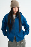 Color two-way hood zip-up