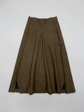 Matte Leather Flare Long Skirt