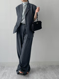 Log High Waist Wide Slacks