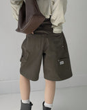[unisex] Carpenter Cotton Bermuda Wide Pants