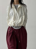 Shirring Raglan Nylon Jumper