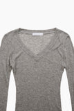 Bagel wool sheer long sleeve