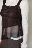 Ari Wrinkle See-Through Long Sleeve Tee