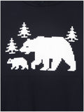 Polar Bear Brushed Print Hoodie