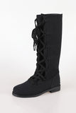 Lace tie long boots