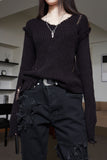 grunge damage black jeans