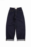 Non-fade slub low denim pants