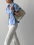 [short-sleeve ver] Ribbon Poplin Loose Fit Shirt