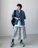 Gradient Denim Half Shirt