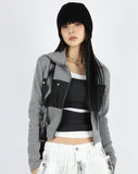 Cotton twill color matching zip-up