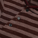 Diagonal button knit hoodie