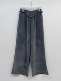 Velour Strap Banding Wide Pants