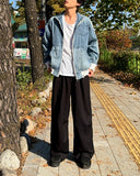 Para one-tuck slacks