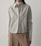 Bartle Stripe Slim Fit Crop Shirt