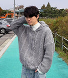 noti Knit Hoodie Zip Up