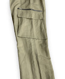 Diagonal Zipper Nylon Cargo Pants