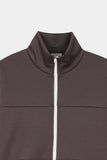 Jersey high-neck zip-up