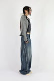 Like two-tone zip-up knit