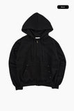 Stone eyelet overfit hoodie zip-up