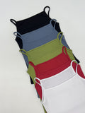 Boat Neck Square Ribbed Sleeveless