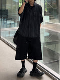 Side Tuck Cotton Cargo Bermuda Pants