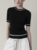 [Premium] Smith Color Matching Short Sleeve Knit
