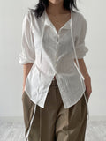[Long Sleeve Ver.] Cheek strap long blouse