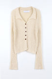 Leaf Collar Knit Cardigan