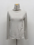 Sufen Stripe Turtleneck Knit T-shirt