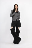 Two-tone high neck two-way zip-up