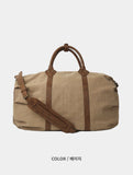 Marble Canvas Leather Boston Bag