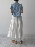 Strap Banding Flare Skirt