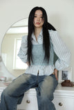 Flash Pintuck Line Denim